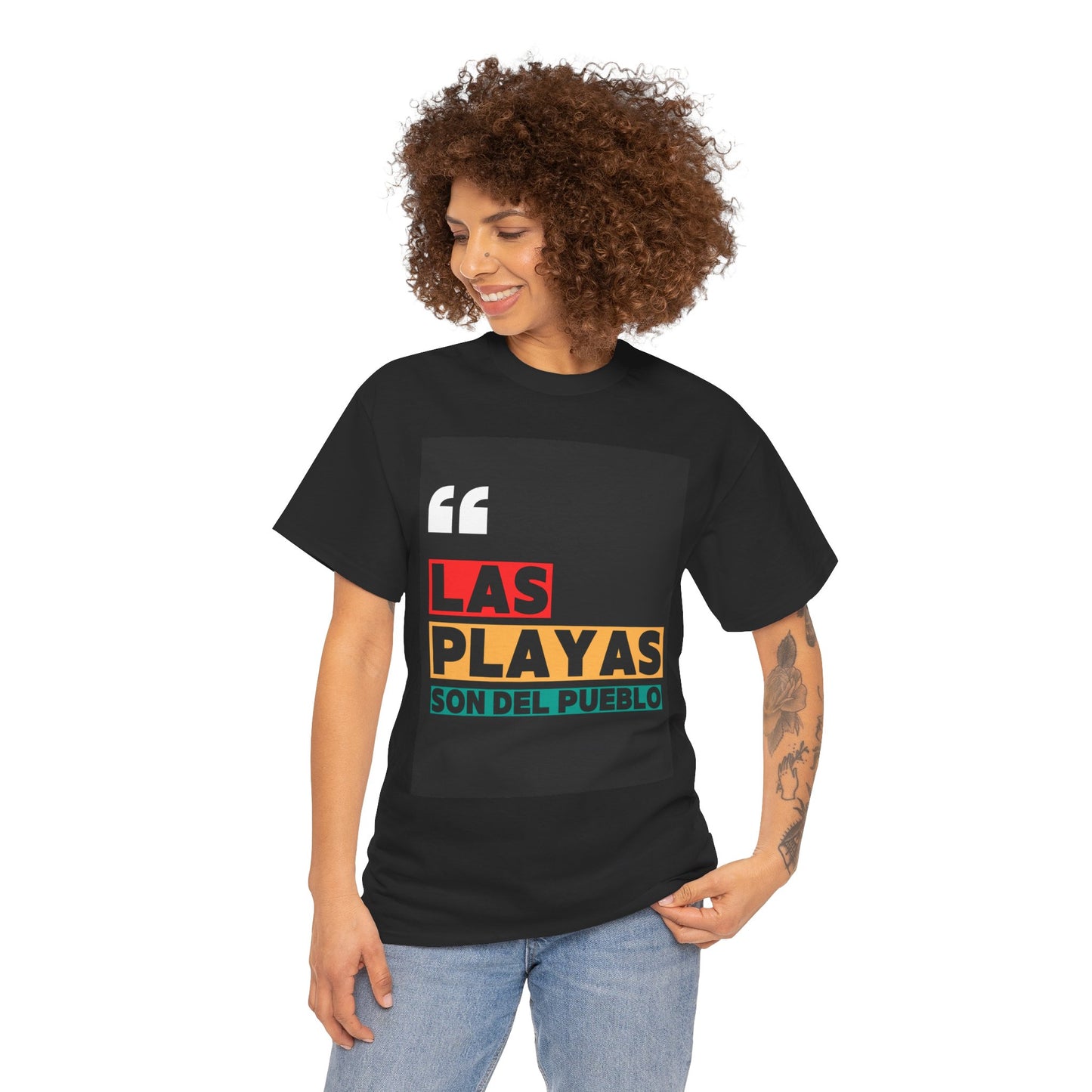 Las Playas Son Del Pueblo Unisex Heavy Cotton Tee Graphic Tee - by Troya