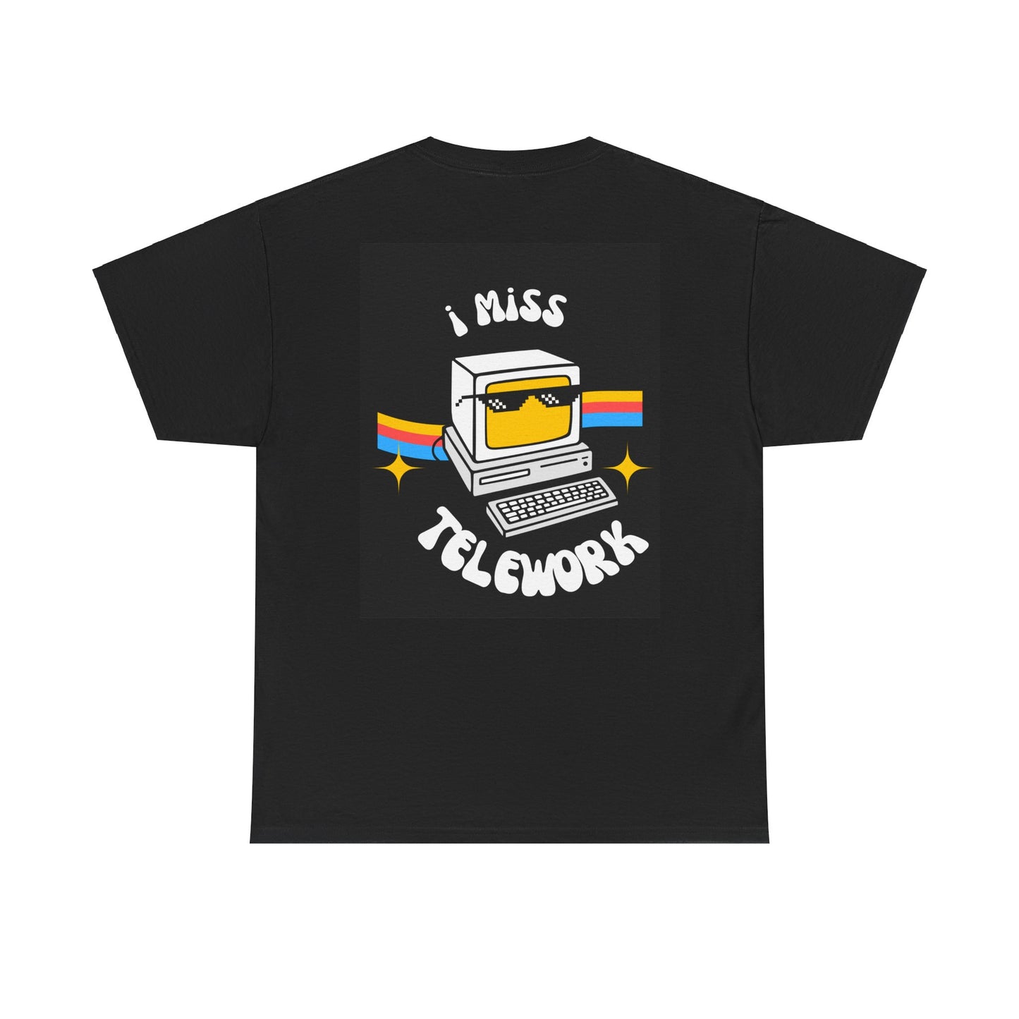 I Miss Telework Unisex Heavy Cotton Tee – Fun Graphic Tee for Remote Work Enthusiasts