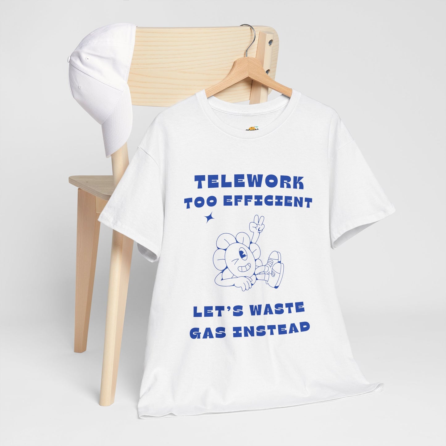Unisex Heavy Cotton Tee - Telework Too Efficient Graphic Tee