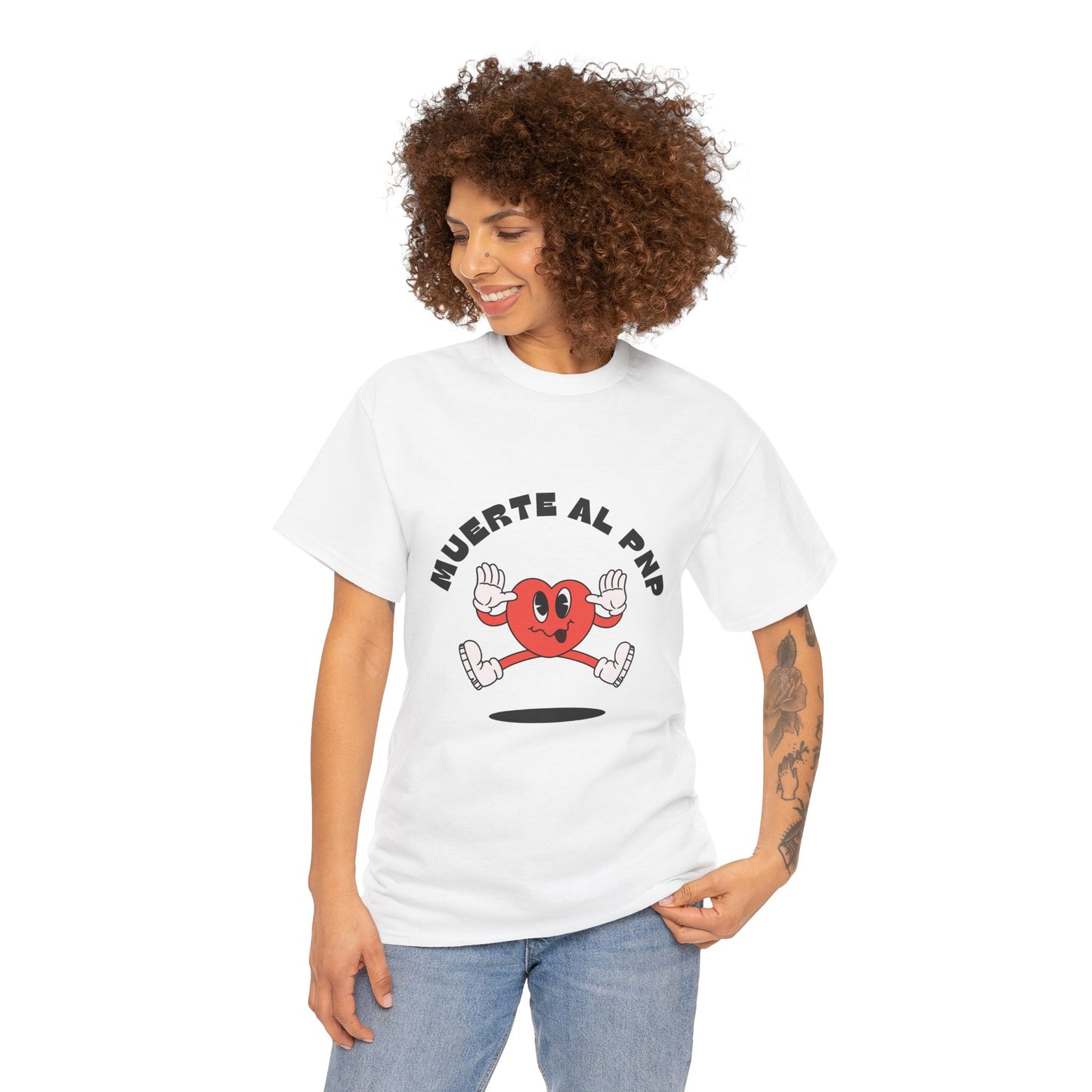 Muerte Al PNP Unisex Heavy Cotton Tee - Funny Heart Design T-Shirt -by Troya