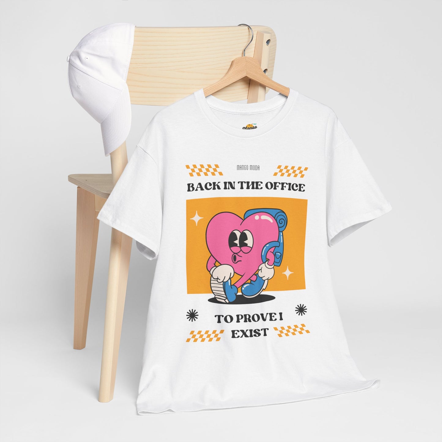 Funny Unisex Heavy Cotton Tee - ‘Back in the Office to Prove I Exist’