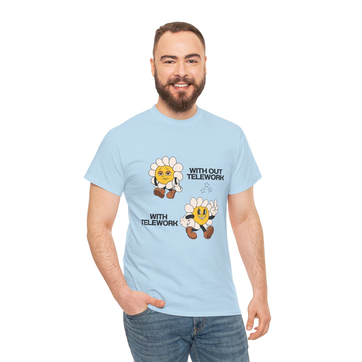 Funny Telework Unisex Heavy Cotton Tee