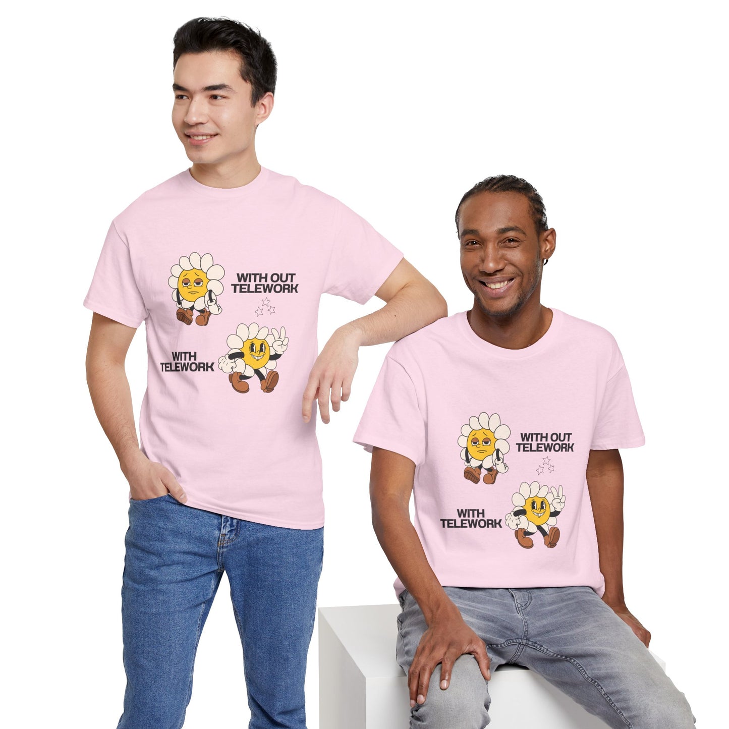 Funny Telework Unisex Heavy Cotton Tee
