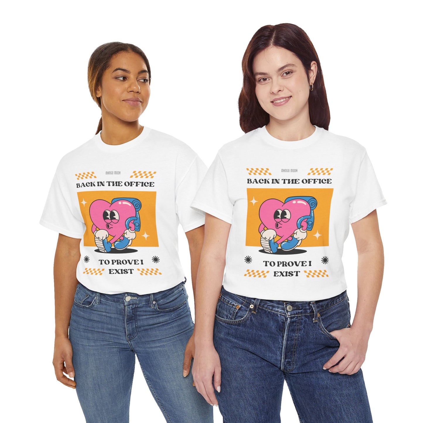 Funny Unisex Heavy Cotton Tee - ‘Back in the Office to Prove I Exist’