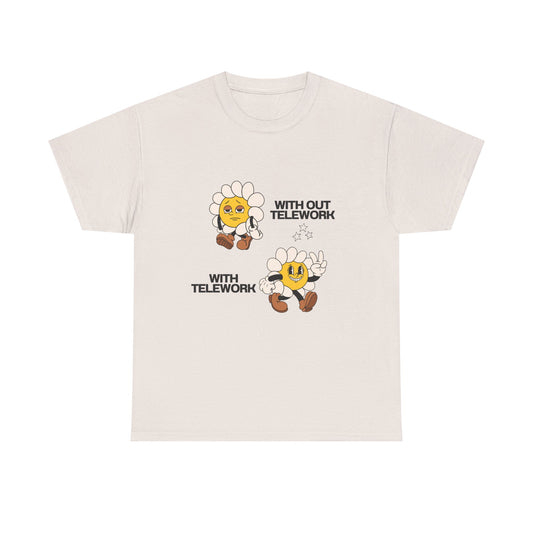Funny Telework Unisex Heavy Cotton Tee