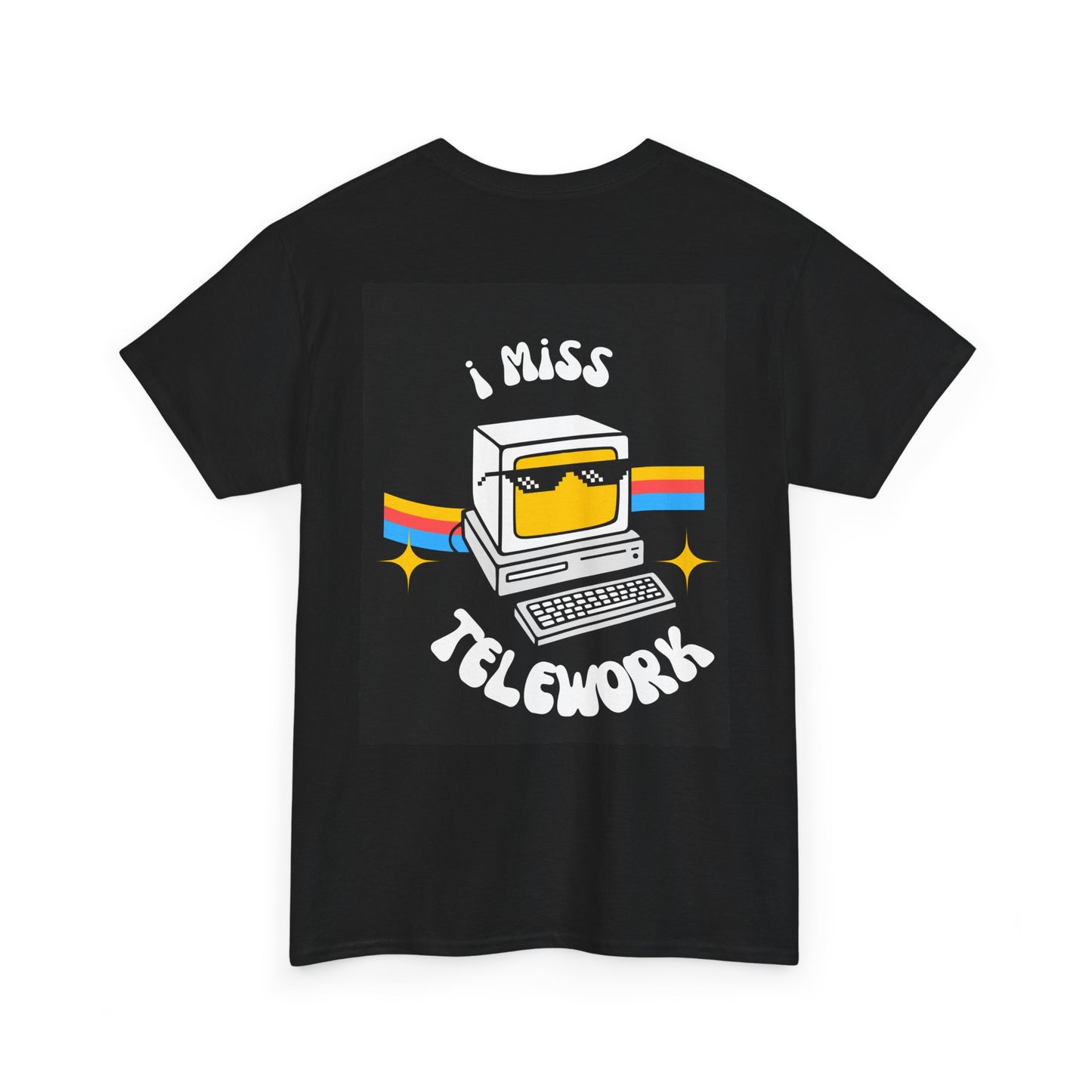 I Miss Telework Unisex Heavy Cotton Tee – Fun Graphic Tee for Remote Work Enthusiasts
